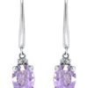 Discount 🌟 2.46 ct. t.w. Amethyst and 1/10 ct. t.w. Diamond Leverback Earrings in Sterling Silver by Belk & Co. 🎉