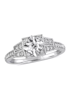 Flash Sale 🎁 1/4 CT TW Diamond Vintage Ring in Sterling Silver by Belk & Co. 🔥 -DealsBelk & Co. Store Belk 28201
