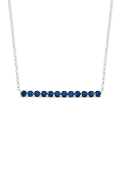 Wholesale ⭐ 1.68 ct. t.w. Created Sapphire Bar Necklace in Sterling Silver by Belk & Co. 🤩 -DealsBelk & Co. Store Belk 2821