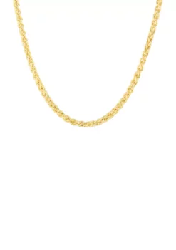 Top 10 😍 Men's 22 Inch 14k Gold Round Diamond Cut Wheat Necklace by Belk & Co. 🎁
