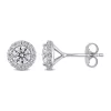 Best Pirce ⭐ 1.3 ct. t.w. Created Moissanite Halo Stud Earrings in Sterling Silver by Belk & Co. 😍