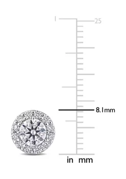 Best Pirce ⭐ 1.3 ct. t.w. Created Moissanite Halo Stud Earrings in Sterling Silver by Belk & Co. 😍 -DealsBelk & Co. Store Belk 28231