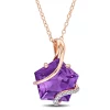 Flash Sale ❤️ 6 ct. t.g.w. Amethyst and Diamond Accent Wrapped Pendant with Chain in Rose Plated Sterling Silver by Belk & Co. 🔥