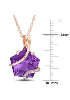 Flash Sale ❤️ 6 ct. t.g.w. Amethyst and Diamond Accent Wrapped Pendant with Chain in Rose Plated Sterling Silver by Belk & Co. 🔥 -DealsBelk & Co. Store Belk 28236