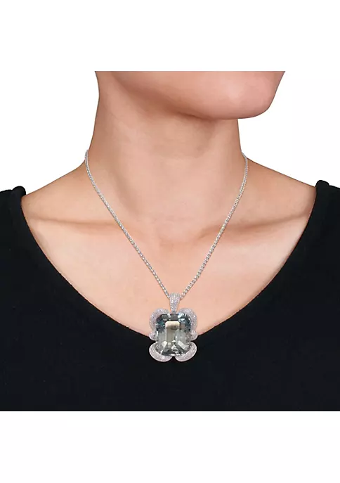 Top 10 🎁 125 ct. t.g.w. Sky Blue Topaz and 4.49 ct. t.w. Diamond Pendant with Chain in 14K White Gold by Belk & Co. ⭐ 2 Top 10 🎁 125 ct. t.g.w. Sky Blue Topaz and 4.49 ct. t.w. Diamond Pendant with Chain in 14K White Gold by Belk & Co. ⭐ - Image 2