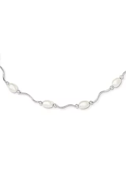 Cheap 🎁 Sterling Silver Rhodium-plated 6-7mm White Freshwater Cultured Pearl Necklace by Belk & Co. 💯 -DealsBelk & Co. Store Belk 28278