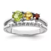 Wholesale 👍 1 ct. t.w. Peridot, Citrine, Garnet and White Topaz Bypass Ring in Rhodium-Plated Sterling Silver by Belk & Co. 😀