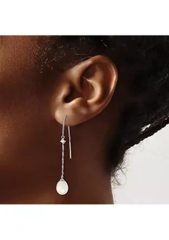 Best Pirce 🌟 Sterling Silver Rhodium-plated 7-8mm White Rice Freshwater Cultured Pearl Cubic Zirconia Earrings by Belk & Co. 😍 -DealsBelk & Co. Store Belk 28287