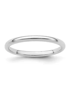 Coupon ⭐ Sterling Silver Rhodium-Plated Half-Round Band by Belk & Co. ⭐