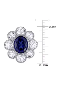 Hot Sale 👍 8.6 ct. t.w. Created Blue and White Sapphire Floral Ring in 10K White Gold by Belk & Co. 💯 -DealsBelk & Co. Store Belk 28323