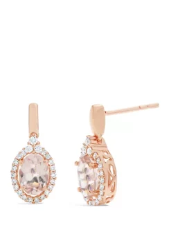 Promo ✨ 1.30 ct. t.w. Morganite and 1/4 ct. t.w. Diamond Earrings in 10K Rose Gold by Belk & Co. 👍