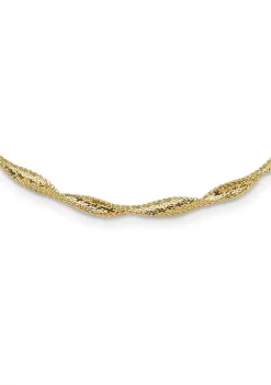 Cheap ✔️ 14K Yellow Gold Polished Twisted Stretch Necklace by Belk & Co. 😉 -DealsBelk & Co. Store Belk 28333