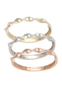 Outlet 😍 3 Twisted Stackable Band in 10 Sterling Silver by Belk & Co. 😉