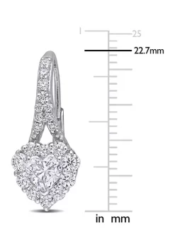 Best Pirce 🤩 2 ct. t.w. Created Moissanite Heart Halo Earrings in Sterling Silver by Belk & Co. 👍 -DealsBelk & Co. Store Belk 28342