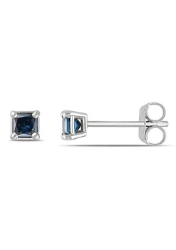 Budget 🥰 1/4 ct. t.w. Blue Princess Cut Diamond Stud Earrings in 14K White Gold by Belk & Co. ❤️ 9 Budget 🥰 1/4 ct. t.w. Blue Princess Cut Diamond Stud Earrings in 14K White Gold by Belk & Co. ❤️ -DealsBelk & Co. Store Belk 28350