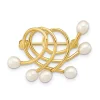 Promo ❤️ 14K Yellow Gold 4-5mm Teardrop White Freshwater Cultured Pearl Brooch by Belk & Co. 🎁