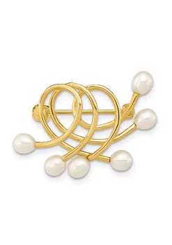 Promo ❤️ 14K Yellow Gold 4-5mm Teardrop White Freshwater Cultured Pearl Brooch by Belk & Co. 🎁 -DealsBelk & Co. Store Belk 28354