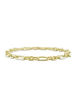 Hot Sale 😍 18k Yellow Gold Plated Sterling Silver 6mm Figaro Chain Anklet, 9" by Belk & Co. ⭐ -DealsBelk & Co. Store Belk 28373