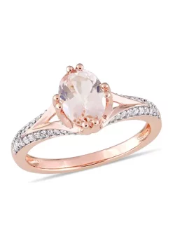 Promo ❤️ 1.14 ct. t.w. Morganite and 1/5 ct. t.w. Diamond Engagement Ring in 14k Rose Gold by Belk & Co. 🥰