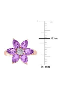 Best Sale 🌟 2.1 ct. t.w. Amethyst and 1/10 ct. t.w. Diamond Floral Ring in 10K Rose Gold by Belk & Co. 💯 -DealsBelk & Co. Store Belk 28397