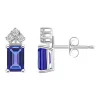 Wholesale 🎉 14K Gold 6x4 Emerald Cut Tanzanite 1/8 Cttw Diamond Earrings by Belk & Co. ❤️