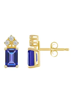 Wholesale 🎉 14K Gold 6x4 Emerald Cut Tanzanite 1/8 Cttw Diamond Earrings by Belk & Co. ❤️ -DealsBelk & Co. Store Belk 28406