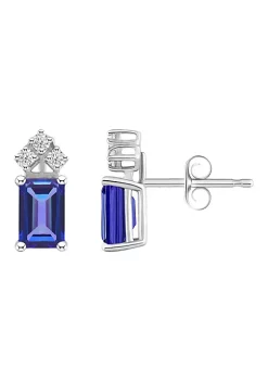 Wholesale 🎉 14K Gold 6x4 Emerald Cut Tanzanite 1/8 Cttw Diamond Earrings by Belk & Co. ❤️ -DealsBelk & Co. Store Belk 28407