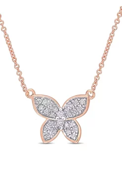 Best reviews of ❤️ 1/8 ct. t.w. Diamond Butterfly Pendant with Chain in 10k Rose Gold by Belk & Co. 🥰 -DealsBelk & Co. Store Belk 28422