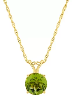 Cheap 👍 14K Yellow Gold 7mm Round Peridot Pendant Necklace by Belk & Co. 🥰 -DealsBelk & Co. Store Belk 28428
