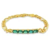 New 🤩 Lab Created 2.25 CT TGW Created Emerald Birthstone Link Bracelet in Yellow Plated Sterling Silver by Belk & Co. ✔️