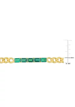New 🤩 Lab Created 2.25 CT TGW Created Emerald Birthstone Link Bracelet in Yellow Plated Sterling Silver by Belk & Co. ✔️ -DealsBelk & Co. Store Belk 28431
