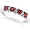 Flash Sale 🧨 Sterling Silver 3mm Princess Cut Garnet Diamond Accent Ring by Belk & Co. ❤️