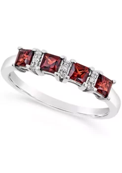 Flash Sale ๐งจ Sterling Silver 3mm Princess Cut Garnet Diamond Accent Ring by Belk & Co. โค๏ธ
