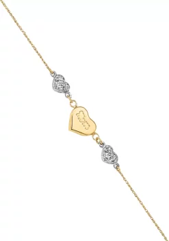 Best reviews of 😍 14K Two Tone Puffed MOM Heart 7 Inch with 1 Inch Extender Bracelet by Belk & Co. 🧨 -DealsBelk & Co. Store Belk 28443