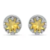 Buy ✨ 1-/3 ct. 6MM Round Citrine and White Topaz Crown Stud Earrings, Sterling Silver by Belk & Co. 🥰