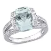 Wholesale ⭐ 3.75 ct. t.g.w. Aquamarine and 3/5 ct. t.w. Diamond Split Shank Cocktail Ring in 14K White Gold by Belk & Co. 🌟