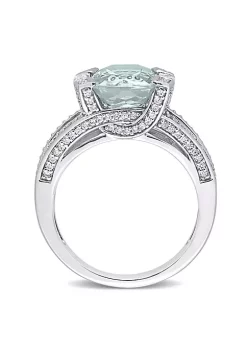 Wholesale ⭐ 3.75 ct. t.g.w. Aquamarine and 3/5 ct. t.w. Diamond Split Shank Cocktail Ring in 14K White Gold by Belk & Co. 🌟 -DealsBelk & Co. Store Belk 28475