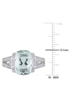 Wholesale ⭐ 3.75 ct. t.g.w. Aquamarine and 3/5 ct. t.w. Diamond Split Shank Cocktail Ring in 14K White Gold by Belk & Co. 🌟 -DealsBelk & Co. Store Belk 28476
