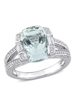 Wholesale ⭐ 3.75 ct. t.g.w. Aquamarine and 3/5 ct. t.w. Diamond Split Shank Cocktail Ring in 14K White Gold by Belk & Co. 🌟 -DealsBelk & Co. Store Belk 28477