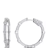 Coupon 💯 1/4 ct. t.w. Diamond Station Heart Hoop Earrings in 10K White Gold by Belk & Co. 😉