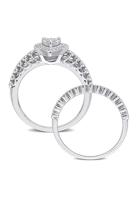 Top 10 ๐ 1/3 CT TW Teardrop Diamond Halo Bridal Ring Set in Sterling Silver by Belk & Co. ๐ 2 Top 10 ๐ 1/3 CT TW Teardrop Diamond Halo Bridal Ring Set in Sterling Silver by Belk & Co. ๐ - Image 2