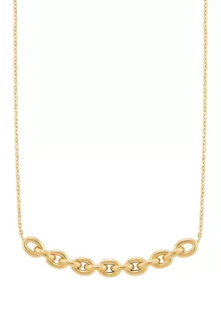 Hot Sale ๐ Curved Oval Link on Cable Chain Necklace in 10K Yellow Gold by Belk & Co. ๐