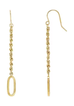 Discount 💯 Oval Drop on Rope Chain Earrings in 10K Yellow Gold by Belk & Co. 🎁 -DealsBelk & Co. Store Belk 28534