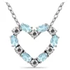 Top 10 💯 1.56 ct. t.w. Blue Topaz and Diamond Heart Necklace, Sterling Silver by Belk & Co. 💯