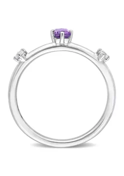 Promo 😉 2/5 CT TGW Emerald Cut Amethyst and White Topaz 3-Stone Ring in Sterling Silver by Belk & Co. 💯 10 Promo 😉 2/5 CT TGW Emerald Cut Amethyst and White Topaz 3-Stone Ring in Sterling Silver by Belk & Co. 💯 -DealsBelk & Co. Store Belk 28544