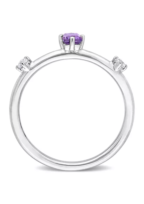 Promo 😉 2/5 CT TGW Emerald Cut Amethyst and White Topaz 3-Stone Ring in Sterling Silver by Belk & Co. 💯 5 Promo 😉 2/5 CT TGW Emerald Cut Amethyst and White Topaz 3-Stone Ring in Sterling Silver by Belk & Co. 💯 - Image 5