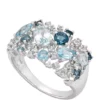 Best Sale 👏 Blue and White Topaz Ring in Sterling Silver by Belk & Co. 👍