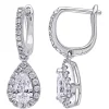 Best deal 🎉 1.4 ct. t.w. Diamond Pear Cut Halo Dangle Earrings in 14K White Gold by Belk & Co. 🧨