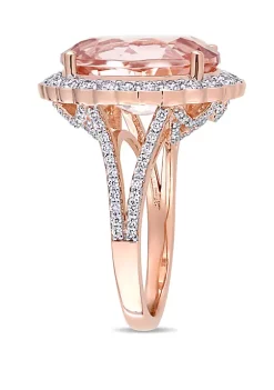 Discount ๐ Oval Morganite and 1 1/4 ct. t.w. Diamond Halo Ring in 14K Rose Gold by Belk & Co. ๐ 5 Discount ๐ Oval Morganite and 1 1/4 ct. t.w. Diamond Halo Ring in 14K Rose Gold by Belk & Co. ๐ -DealsBelk & Co. Store Belk 28559