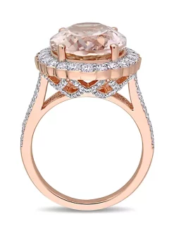 Discount ๐ Oval Morganite and 1 1/4 ct. t.w. Diamond Halo Ring in 14K Rose Gold by Belk & Co. ๐ 6 Discount ๐ Oval Morganite and 1 1/4 ct. t.w. Diamond Halo Ring in 14K Rose Gold by Belk & Co. ๐ -DealsBelk & Co. Store Belk 28560